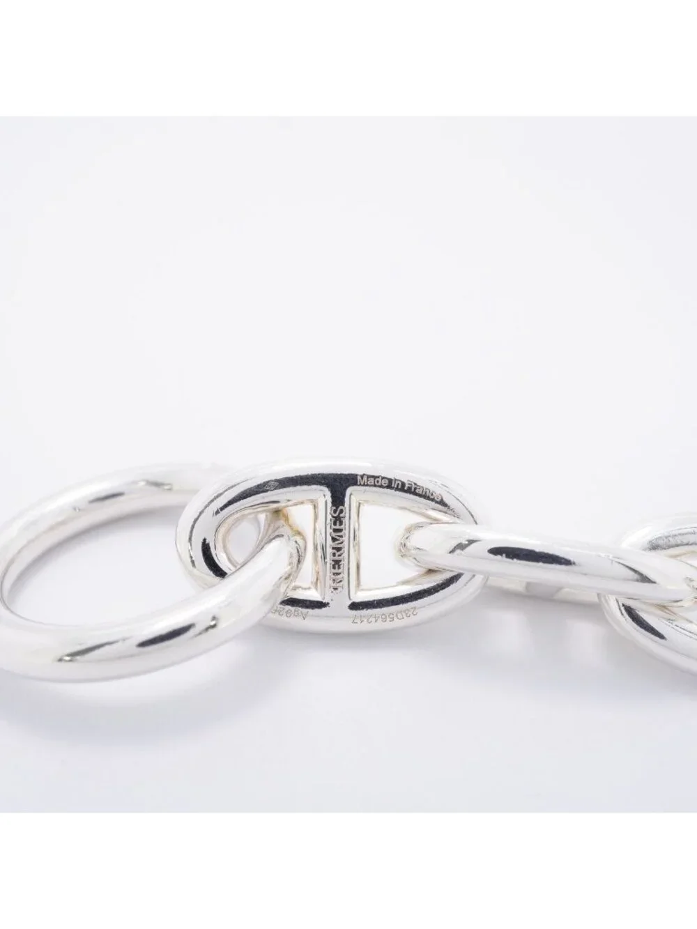 Hermes Bre T Chaine D'ancre GM Silver Bracelet